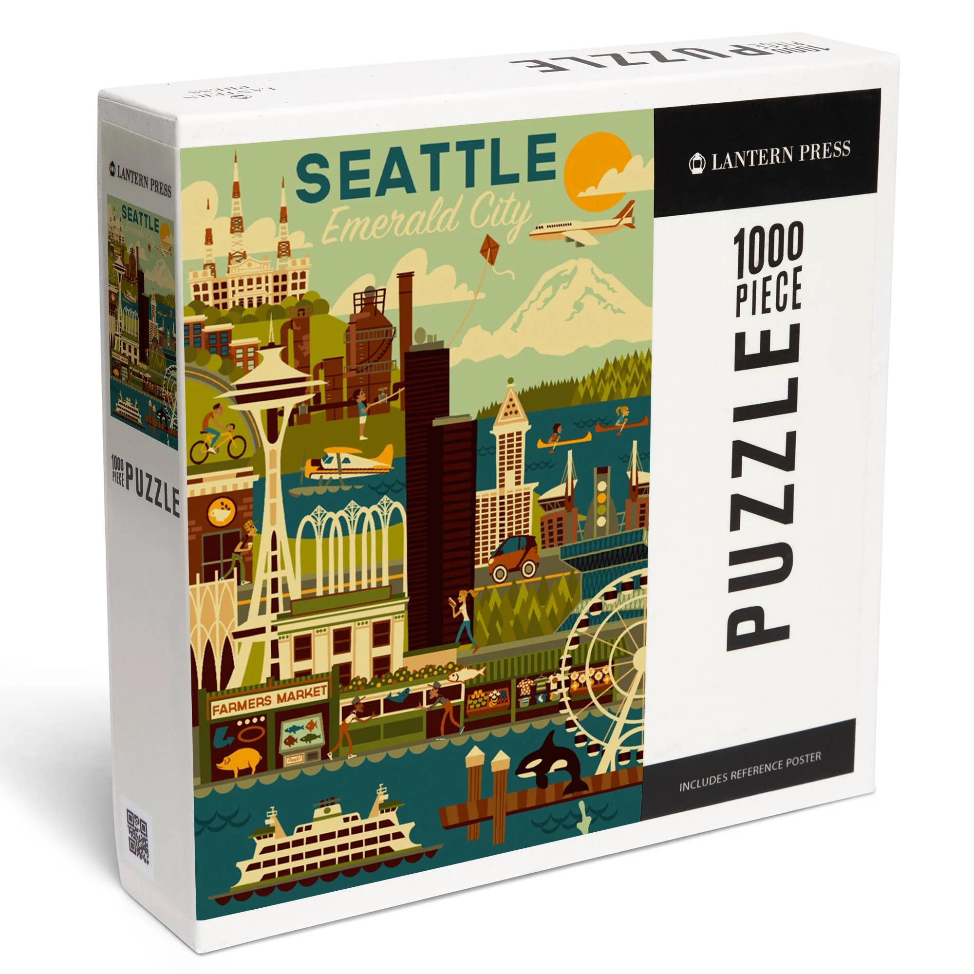 Geometric Seattle Emerald City 1000 Piece Puzzle