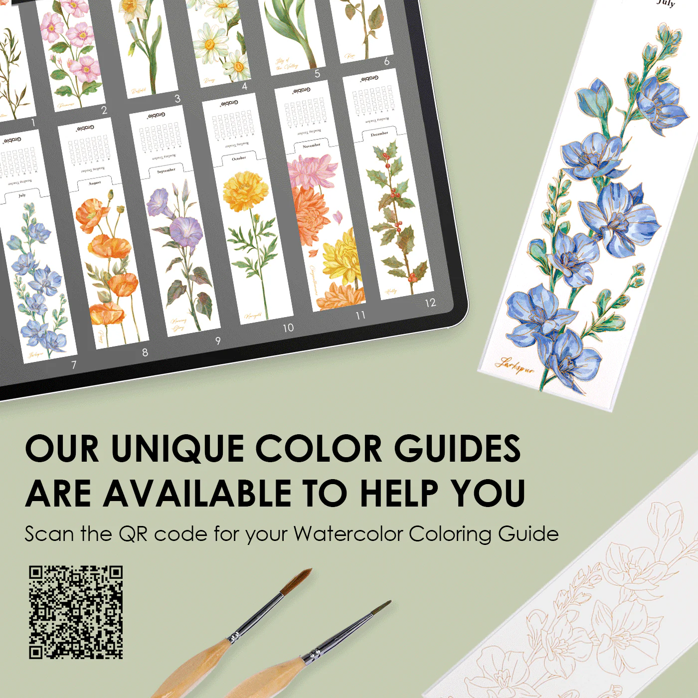Watercolor Coloring Bookmarks - Image 4