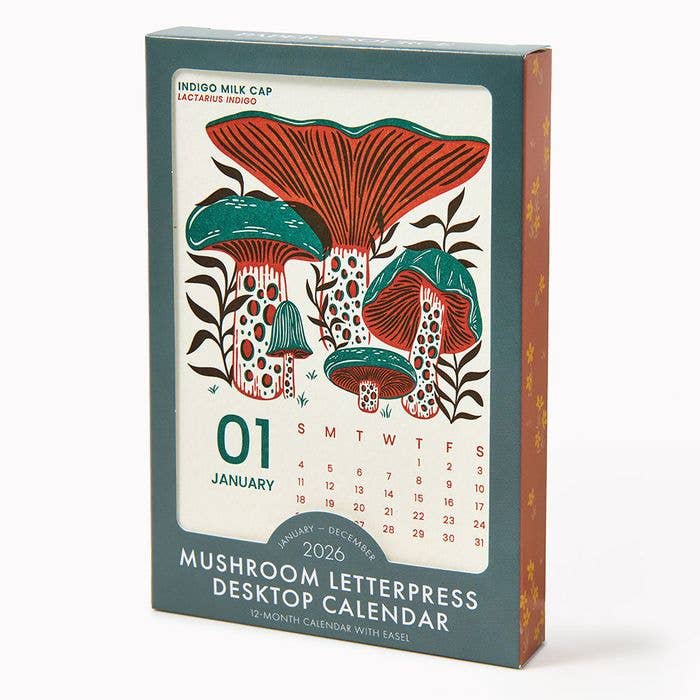 2026 Mushroom Letterpress Desk Calendar - Image 2