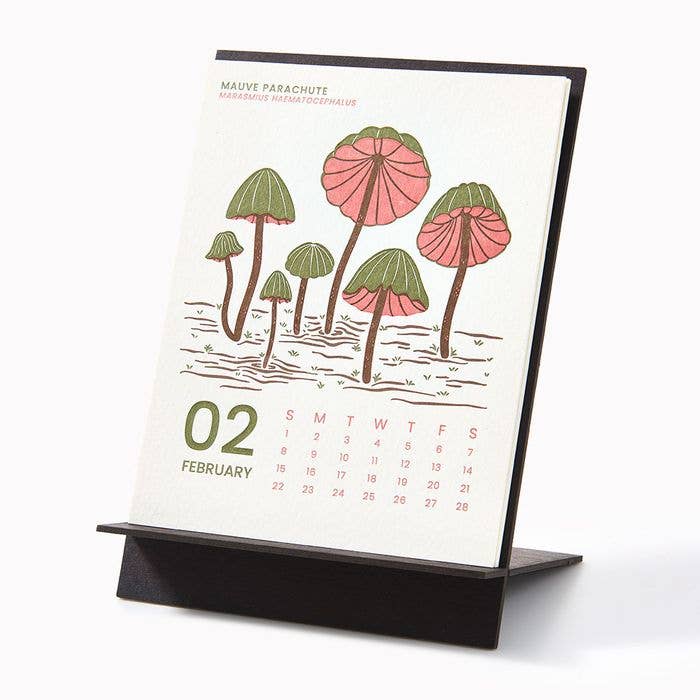 2026 Mushroom Letterpress Desk Calendar - Image 3