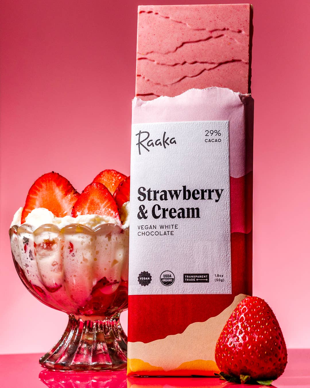 Strawberry & Cream White Chocolate Bar - Image 3