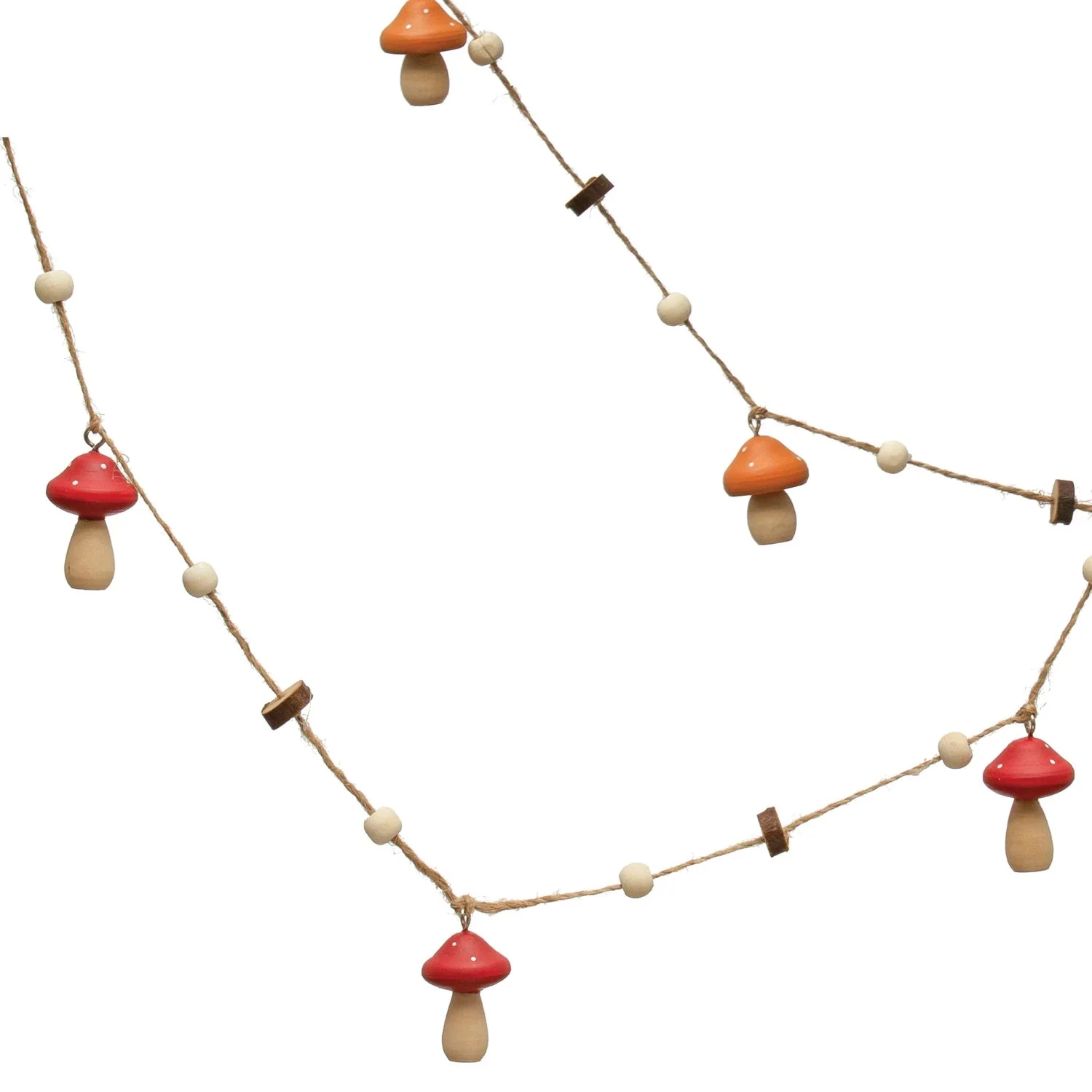 40"L Pine Wood Mushroom Garland - Image 3