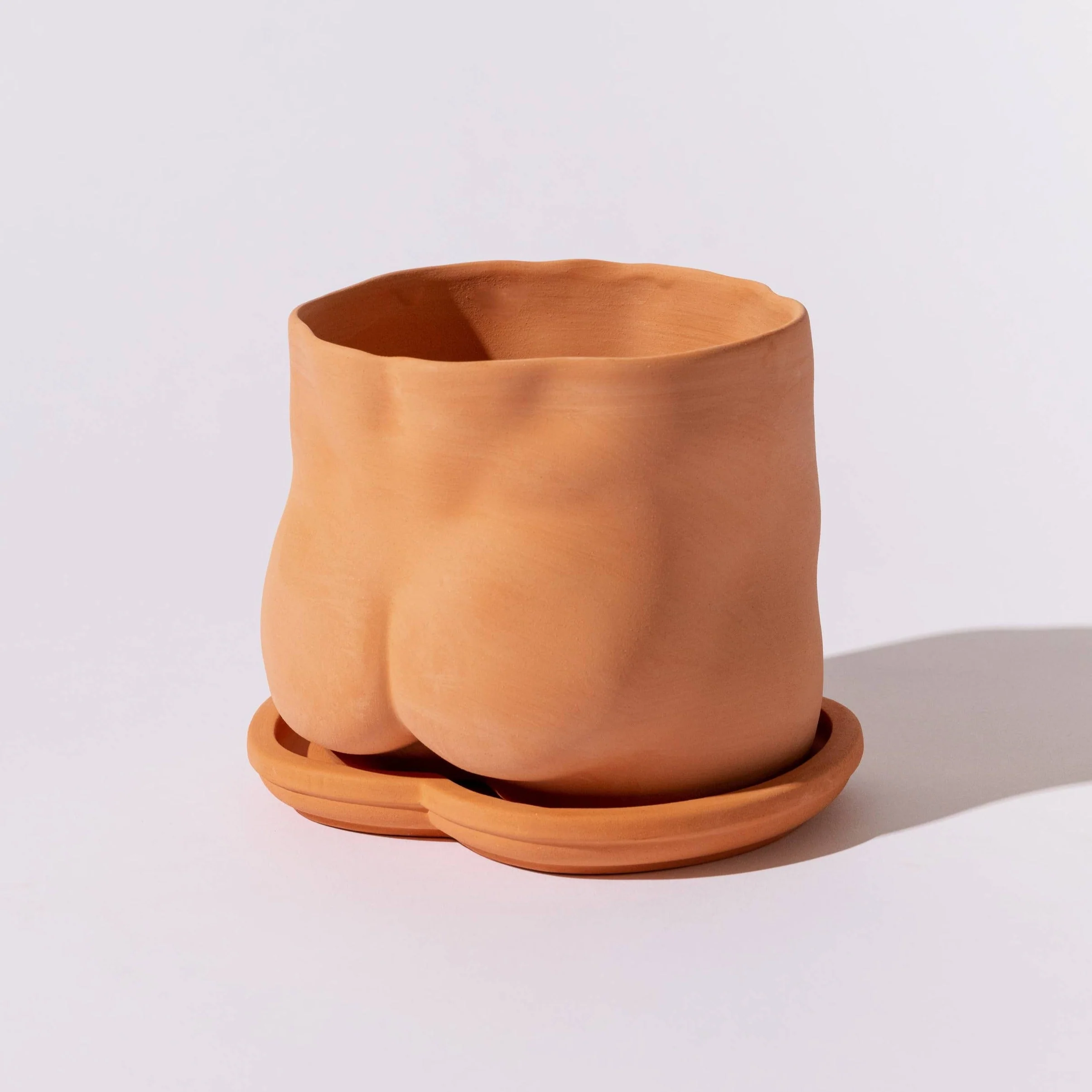 Terracotta Booty Planter with Saucer