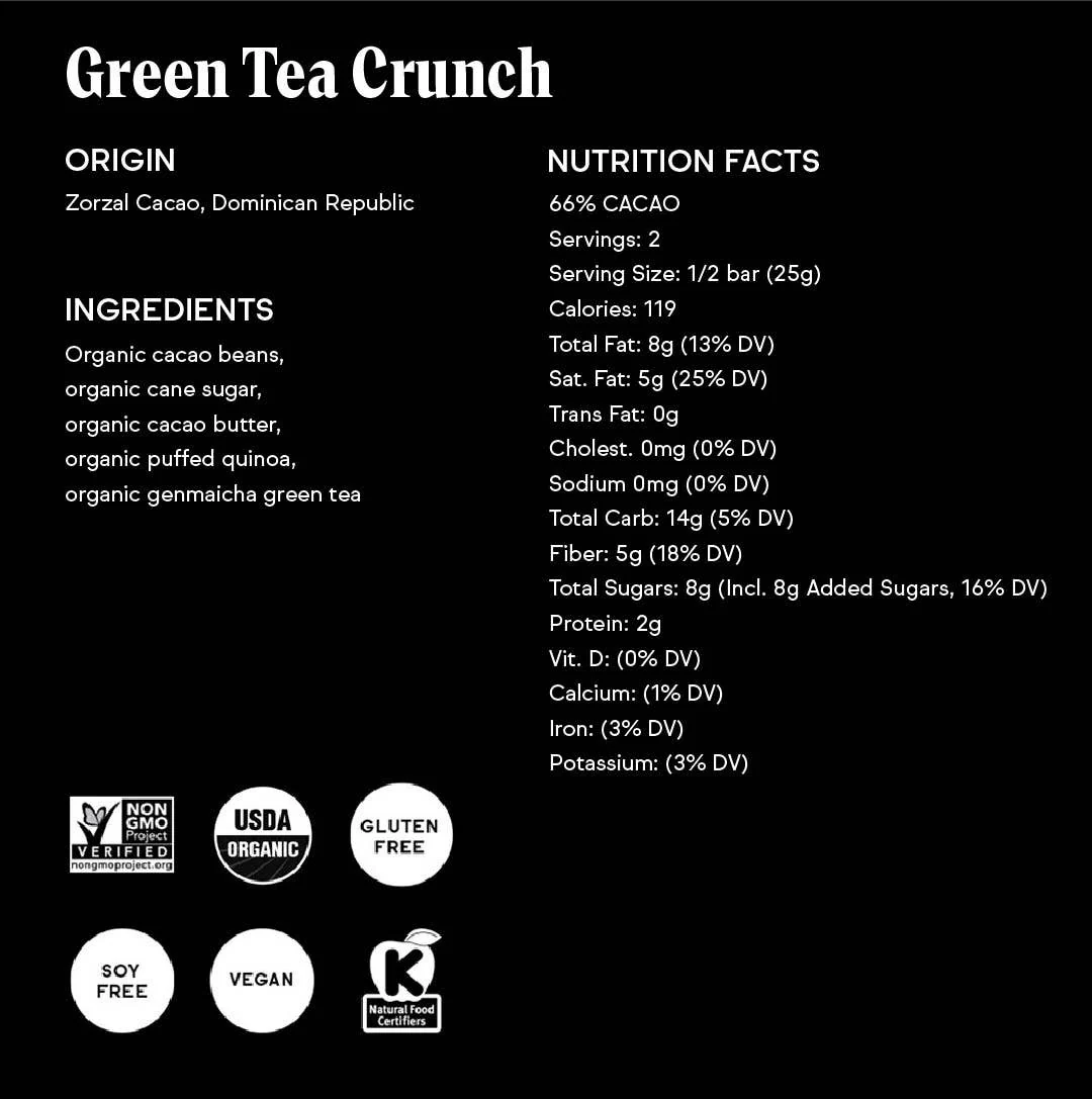 Green Tea Crunch Chocolate Bar - Image 5