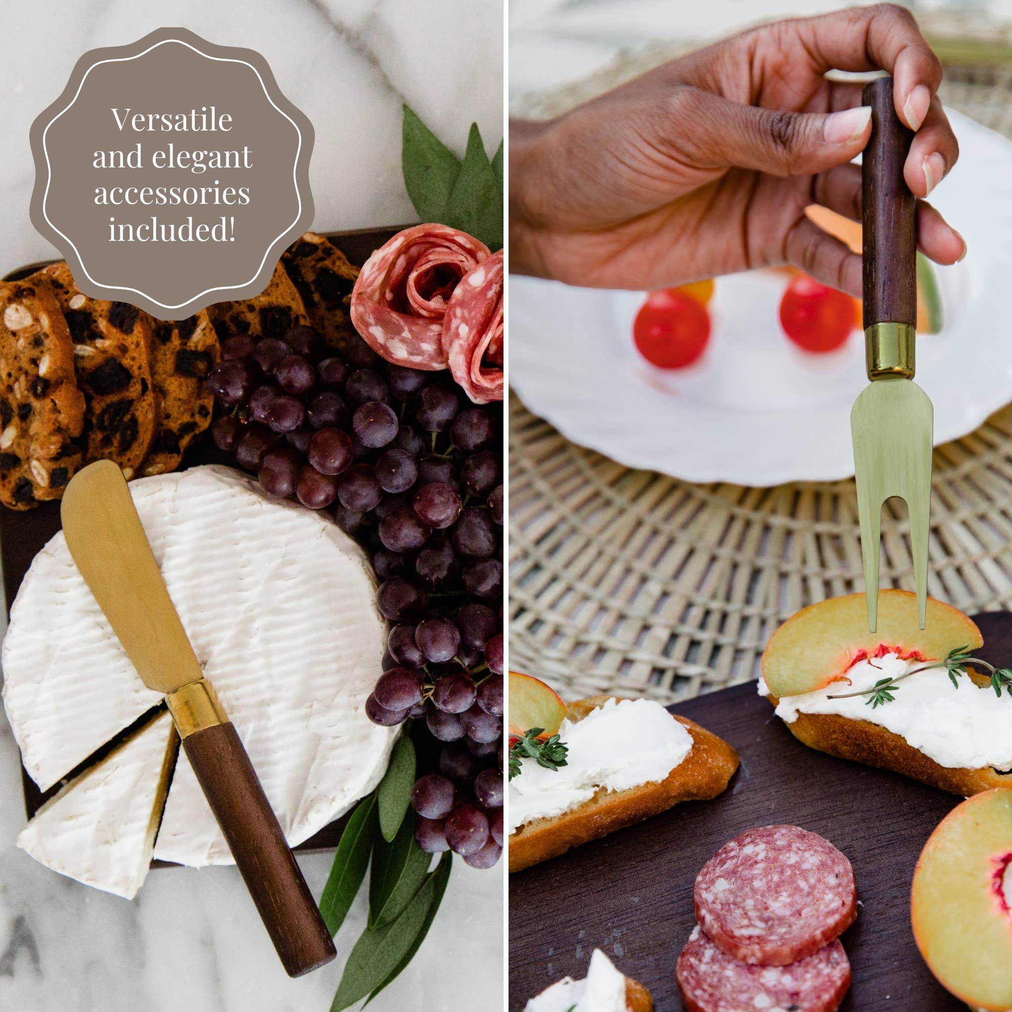 7 Piece Charcuterie Board Gift Set, Brown - Image 4