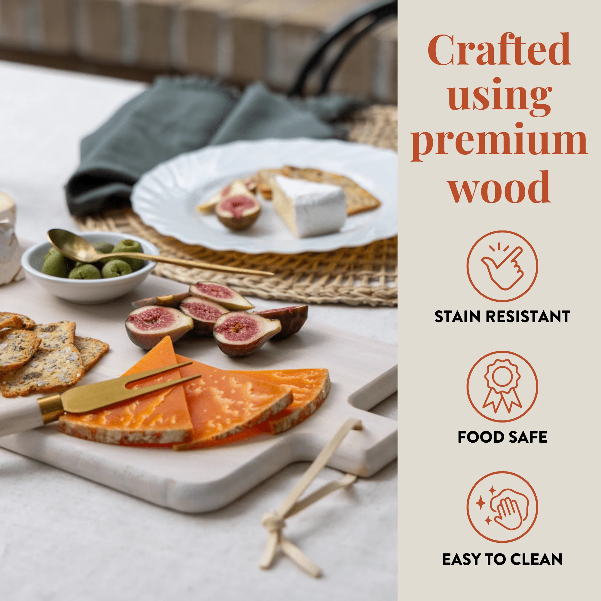 7 Piece Charcuterie Board Gift Set, White Washed - Image 4