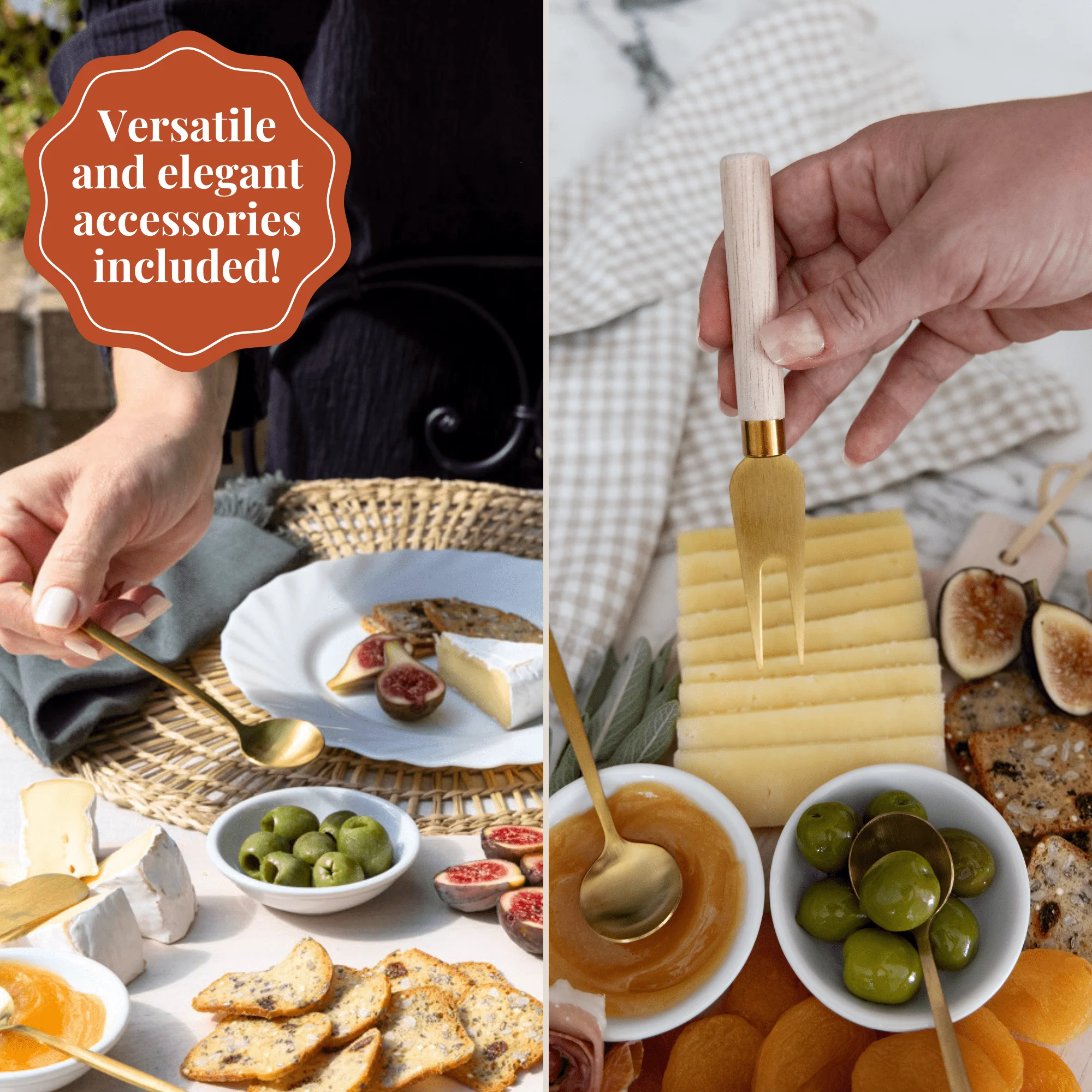 7 Piece Charcuterie Board Gift Set, White Washed - Image 5