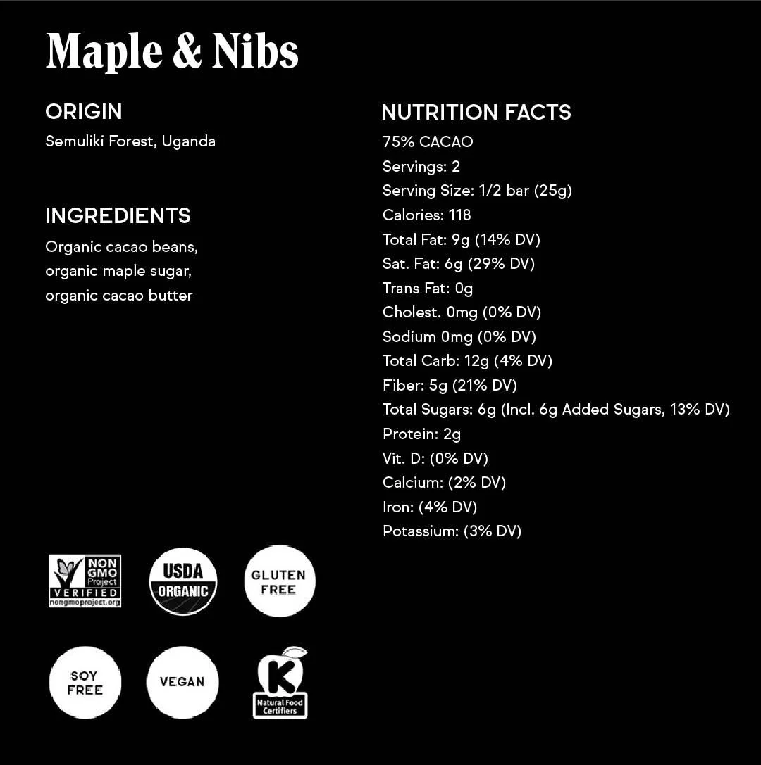 Maple & Nibs Chocolate Bar - Image 6