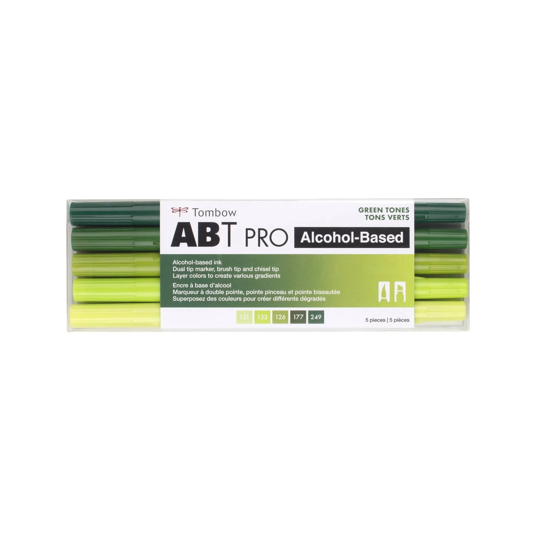 ABT PRO Alcohol-Based Art Markers: Green Tones 5-Pack