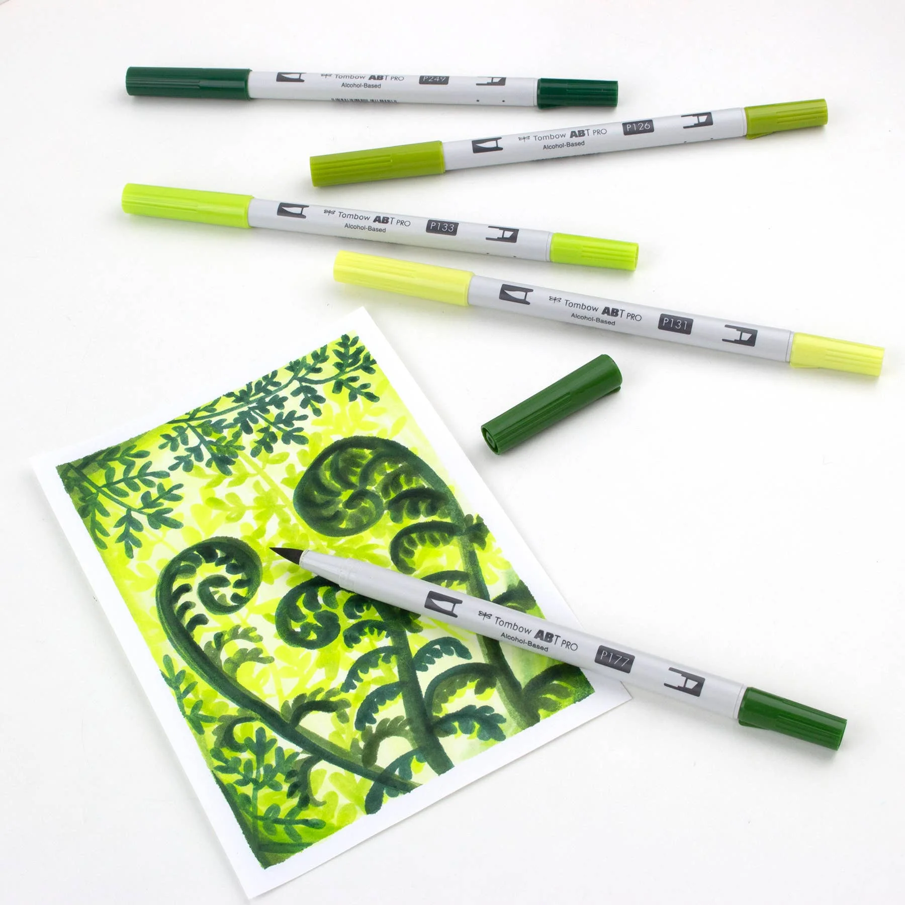 ABT PRO Alcohol-Based Art Markers: Green Tones 5-Pack - Image 5