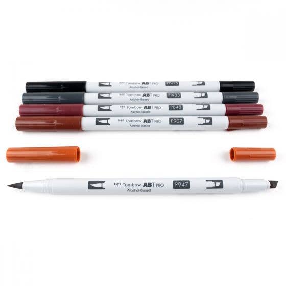 ABT PRO Alcohol-Based Marker: Portrait - Dark Hair 5-Pack - Image 3