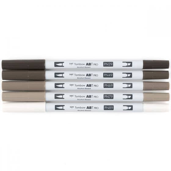ABT PRO Alcohol-Based Markers: Portrait - Warm Gray Tones 5-Pack - Image 2