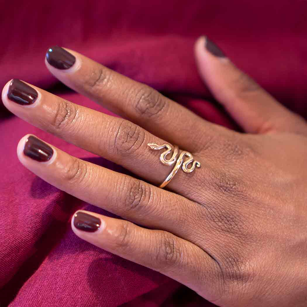 Adjustable Bronze Snake Ring - Image 2