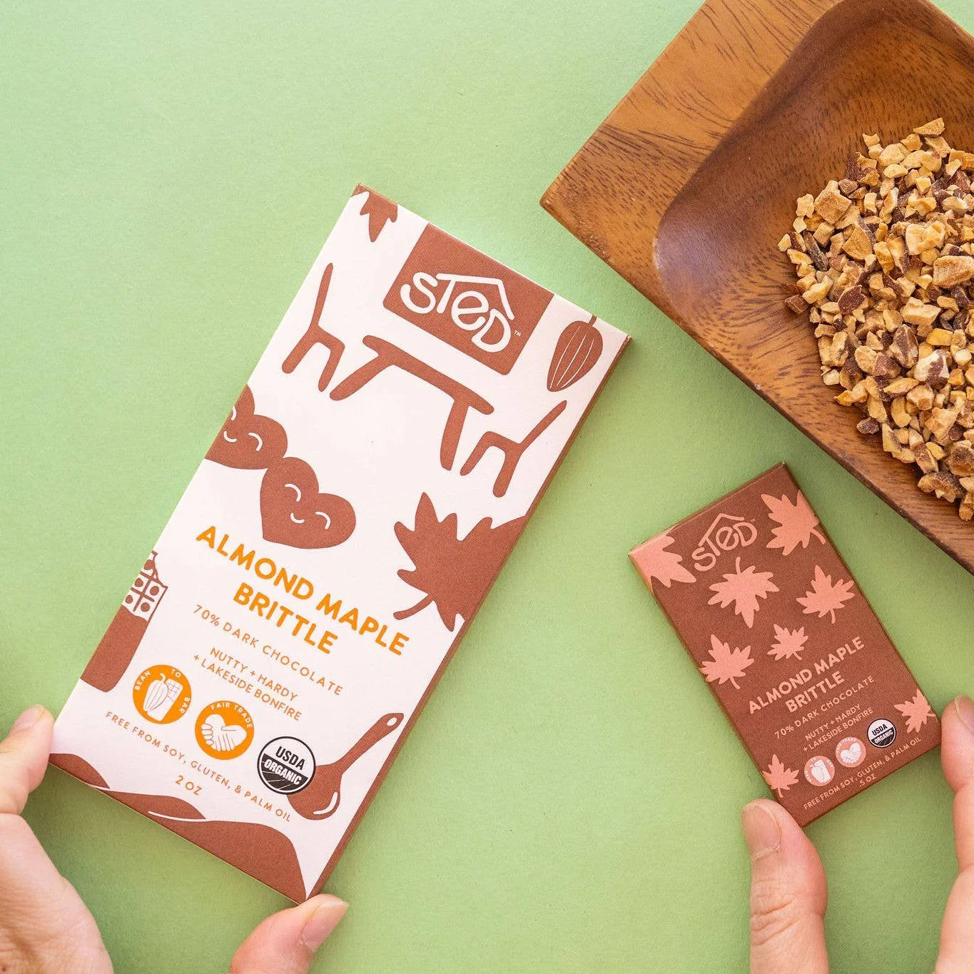 Almond Maple Brittle Chocolate Bar - Image 2