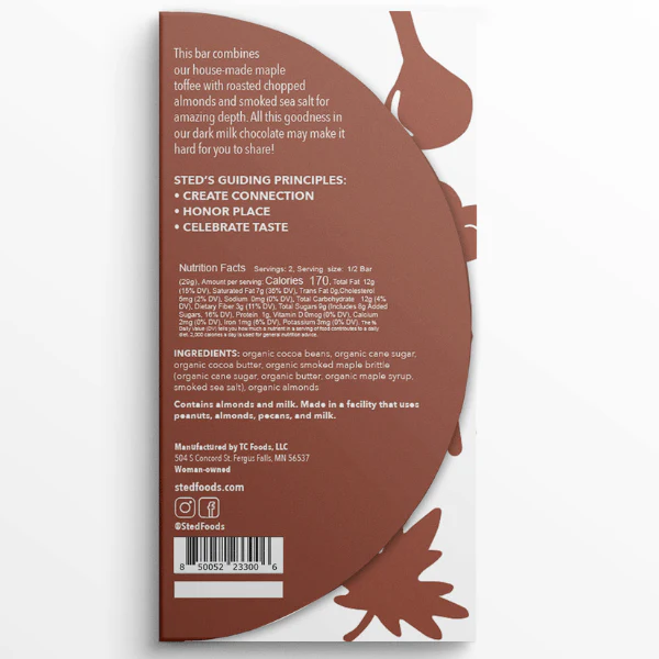 Almond Maple Brittle Chocolate Bar - Image 3