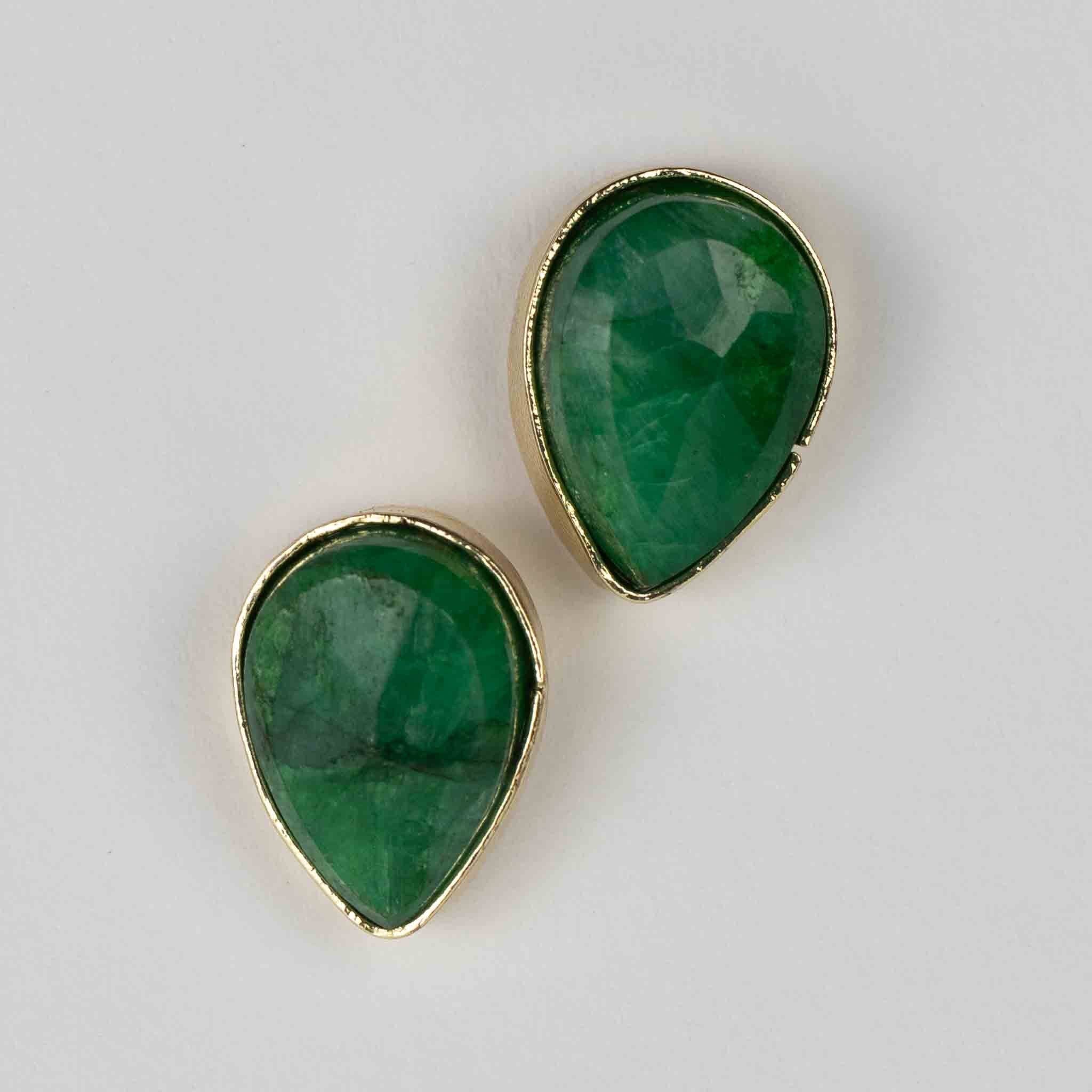 Ansoo Stud Earrings - Green - Image 5
