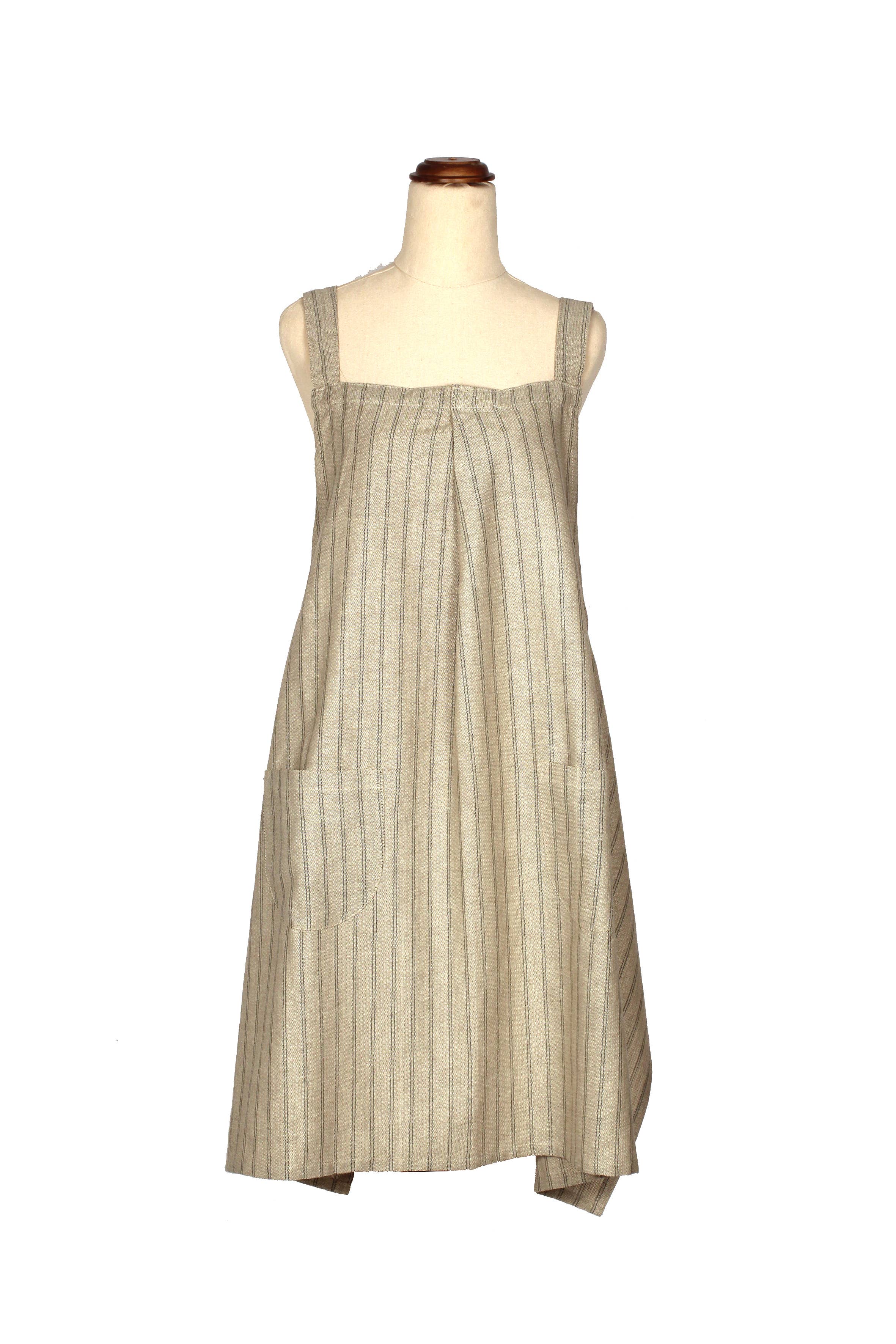 Apron Provincial Stripe: Burnt Olive