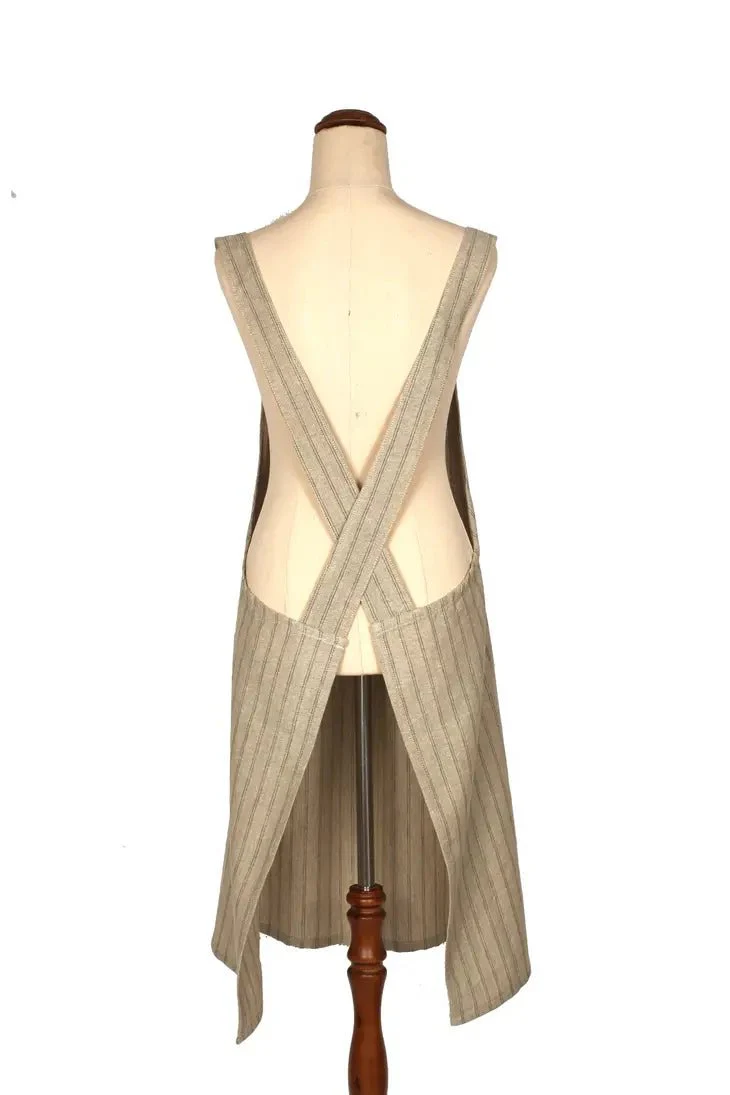 Apron Provincial Stripe: Burnt Olive - Image 2