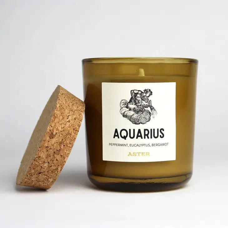 Aquarius Zodiac Candle - Image 2