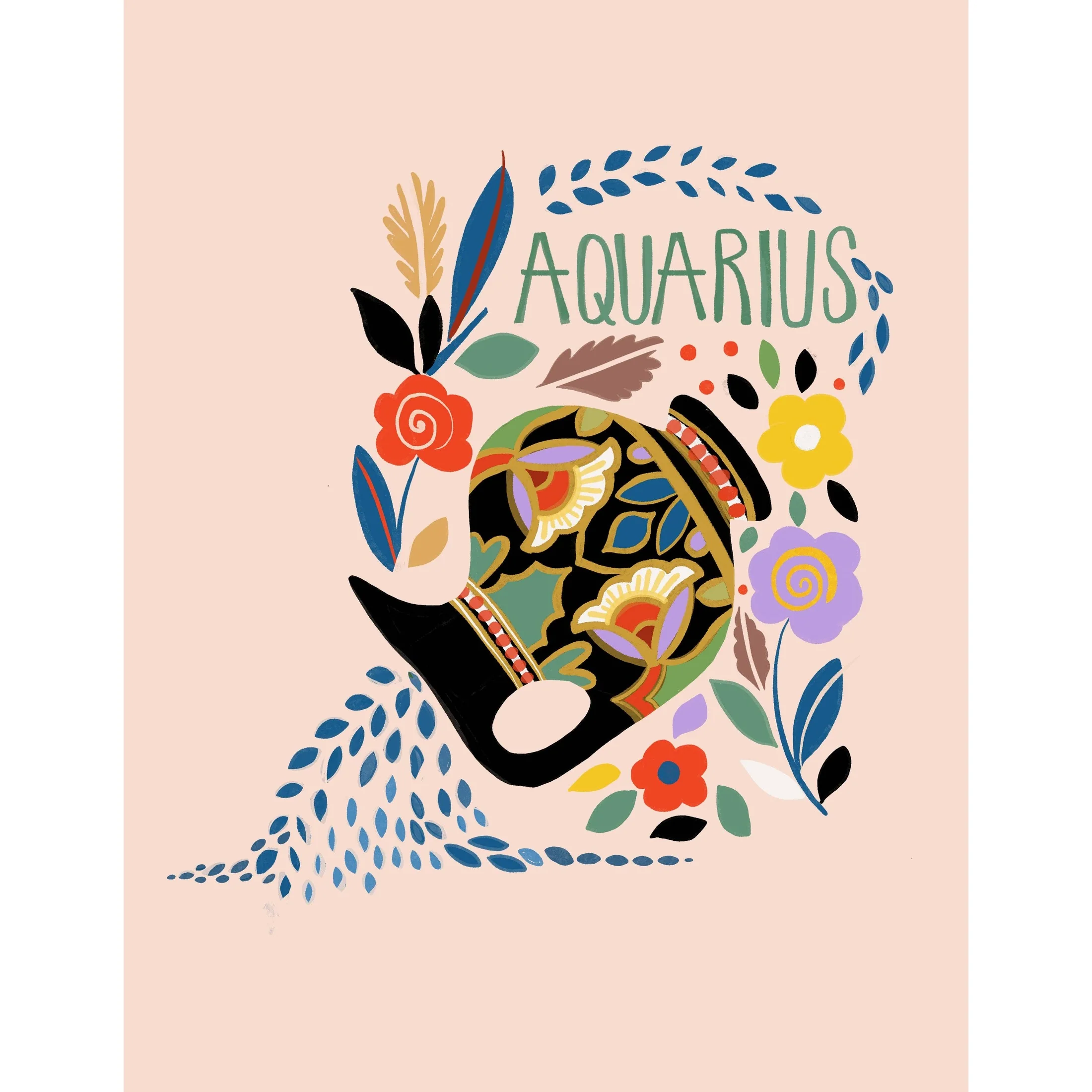 Aquarius Zodiac Greeting Card