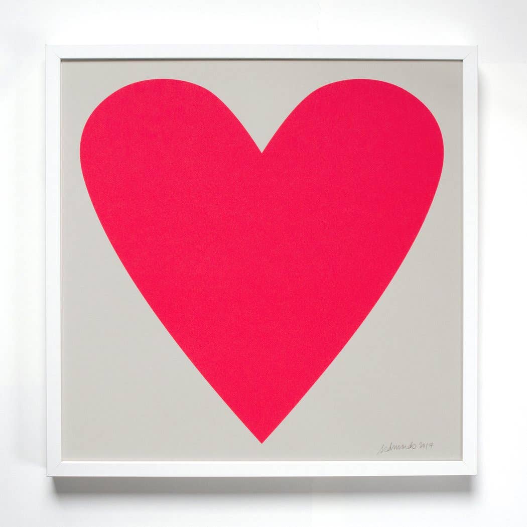 Neon Pink Heart Art Print