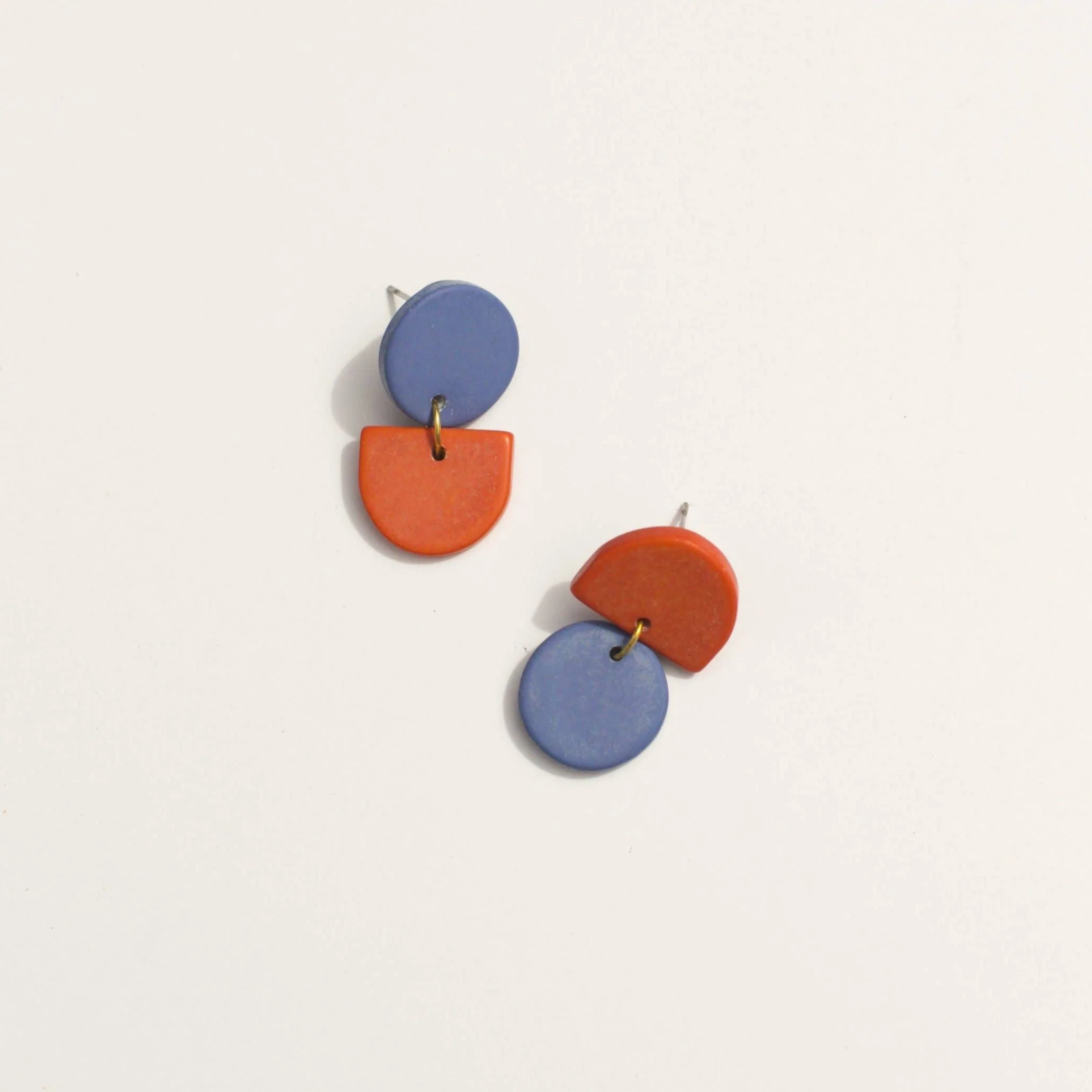 Backflip Clay Earrings: Coral Lapis