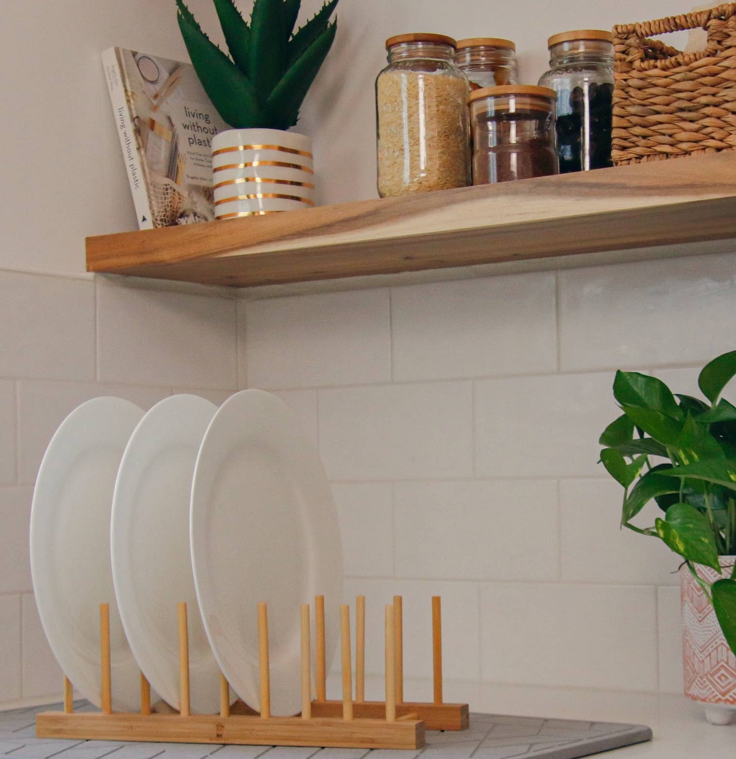 Bamboo Drying & Storage Rack for Kitchen - Image 4