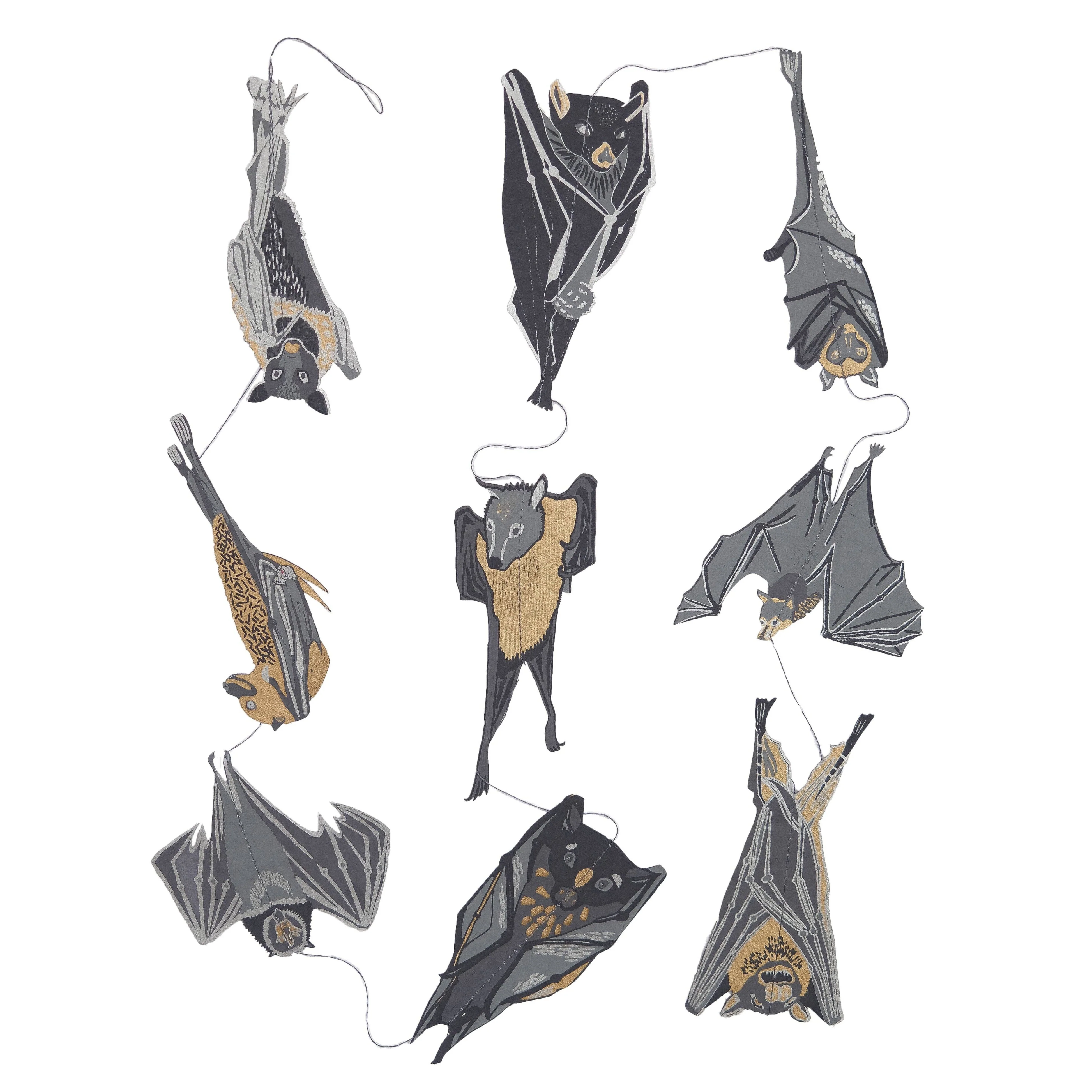 Hanging Bats Garland