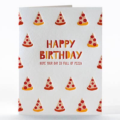 Pizza Birthday Card