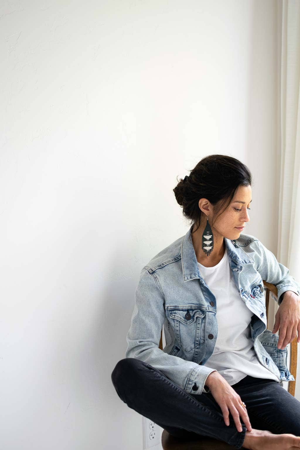 Beaded Fringe Earrings: Jade - Image 4