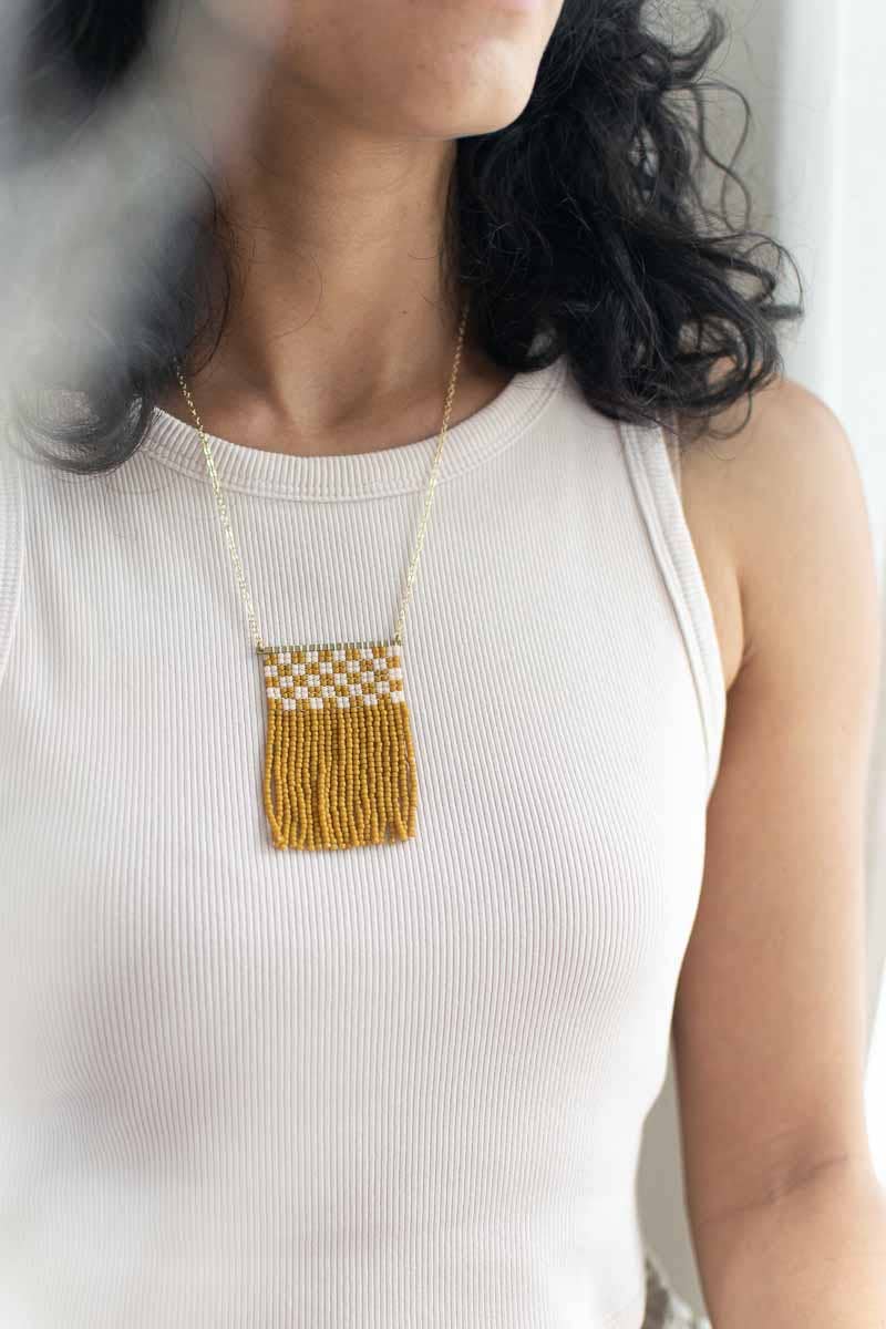 Beaded Fringe Necklace: Cuadrado - Image 2