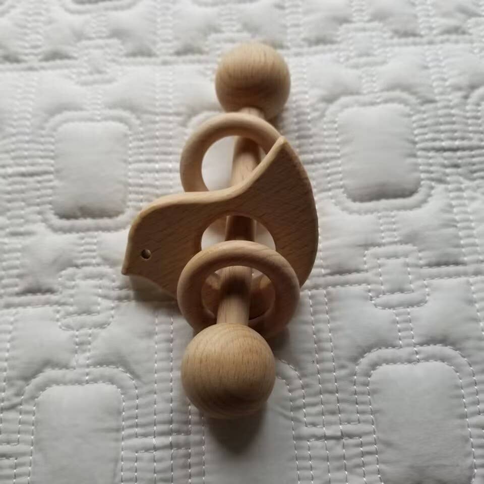 Bird Wooden Rattle Teething Toy - Image 2