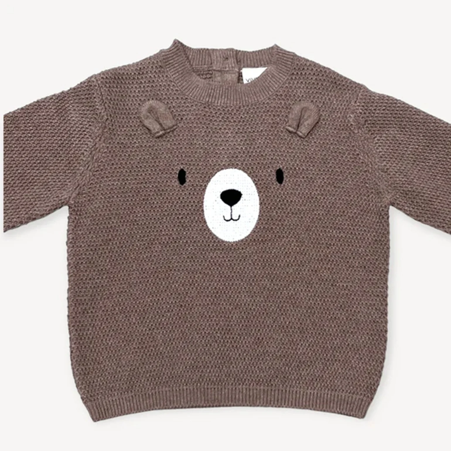 Bear Embroidered Baby Pullover Sweater - Image 2