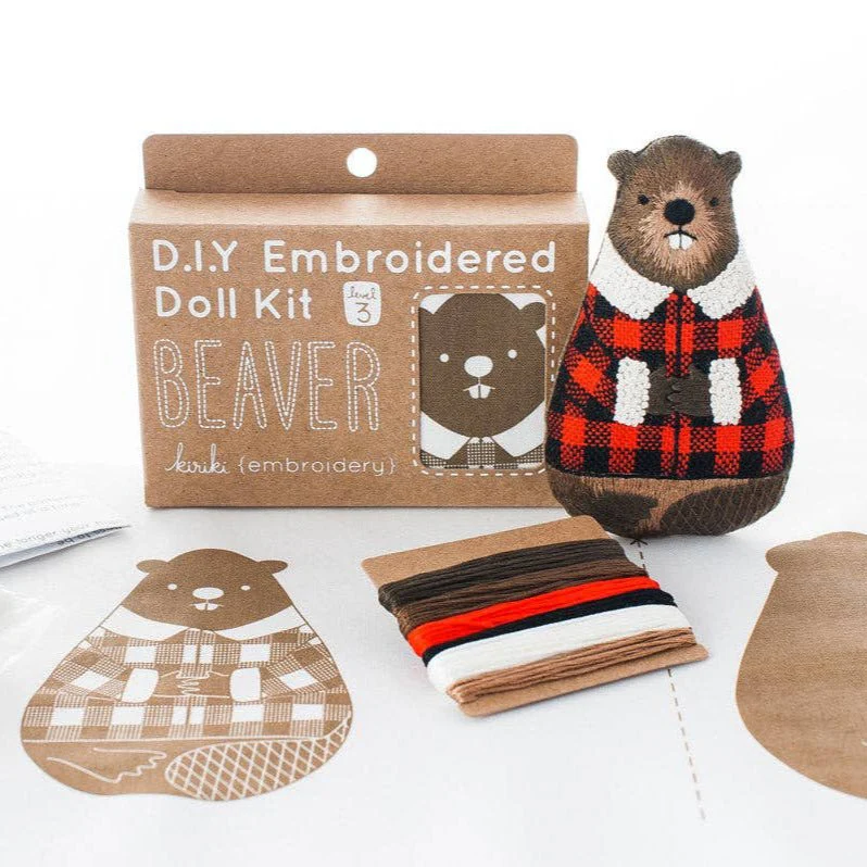 Stuffed Beaver Embroidery Kit - Image 2