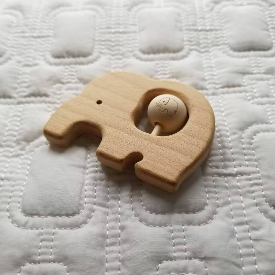 Elephant Wooden Teething Toy