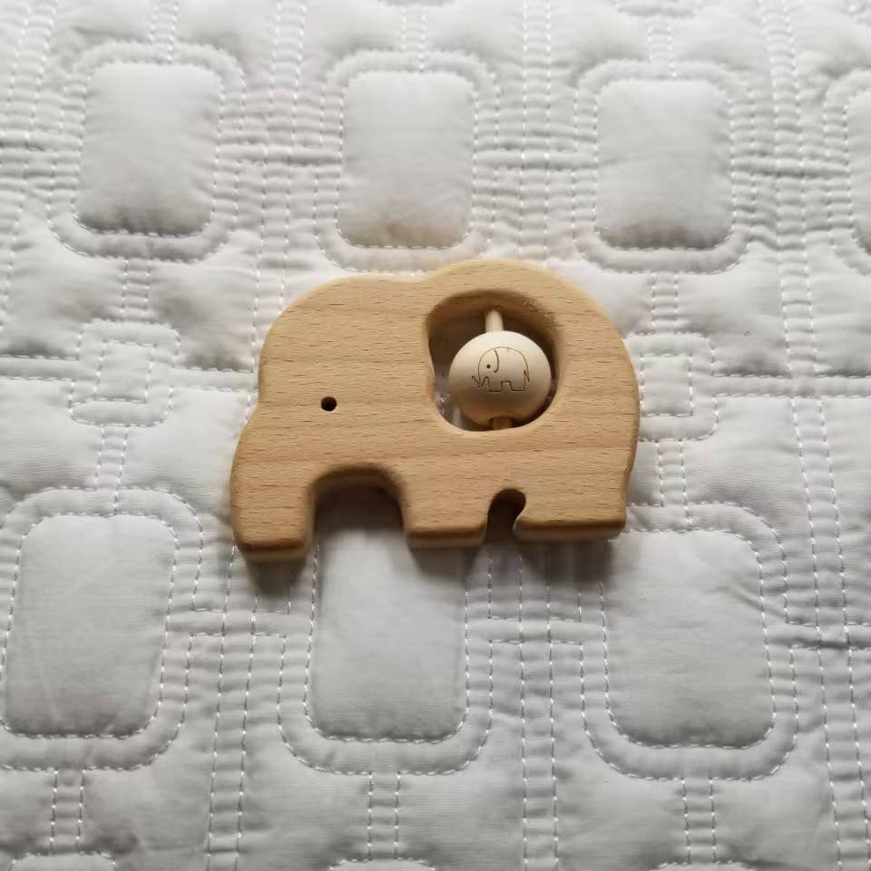 Elephant Wooden Teething Toy - Image 2