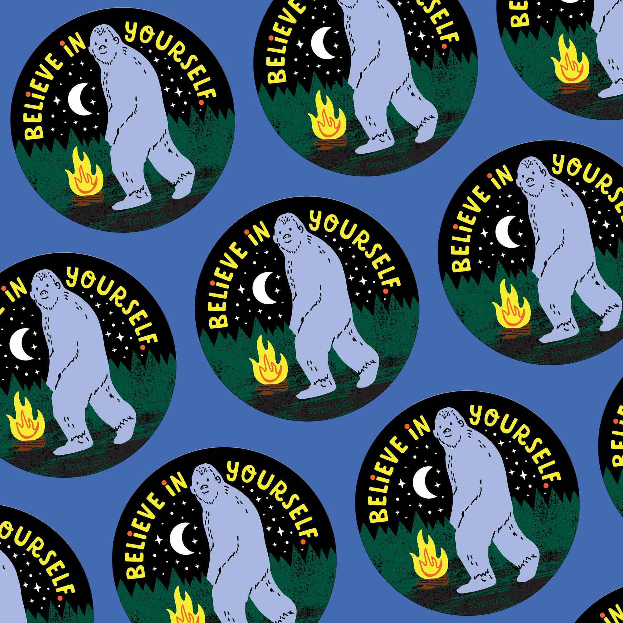 Believe in Yourself Bigfoot Sticker - Image 3
