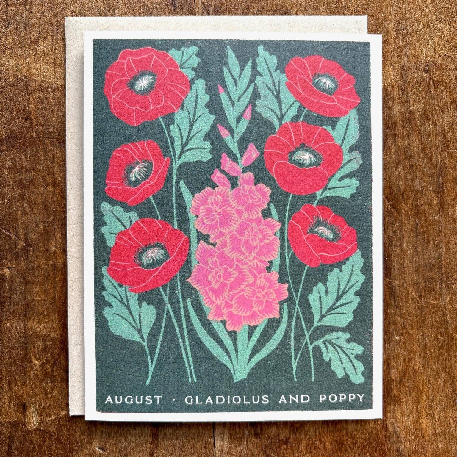 August Month Flowers Card