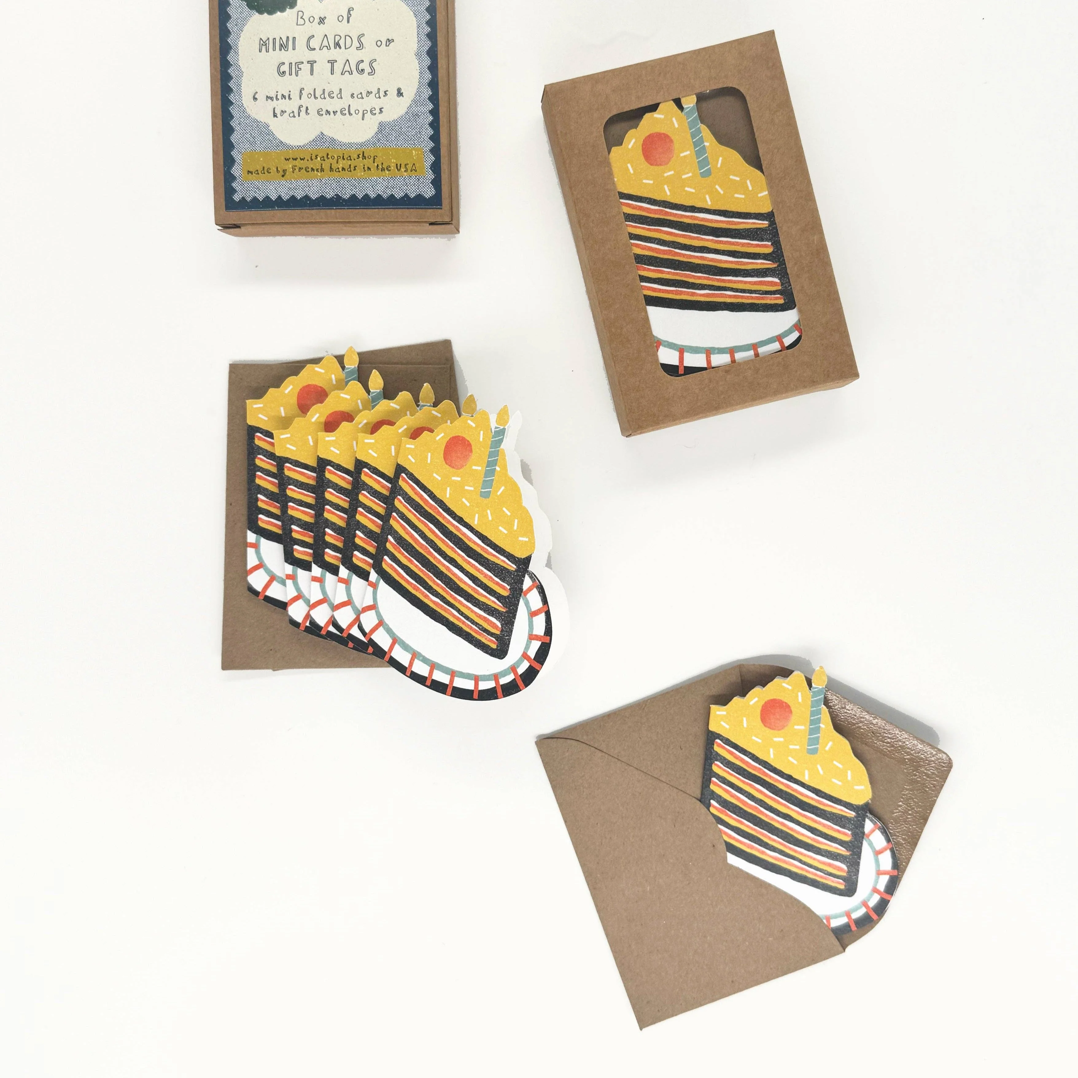 Birthday Cake Mini Cards - Box of 6 - Image 2