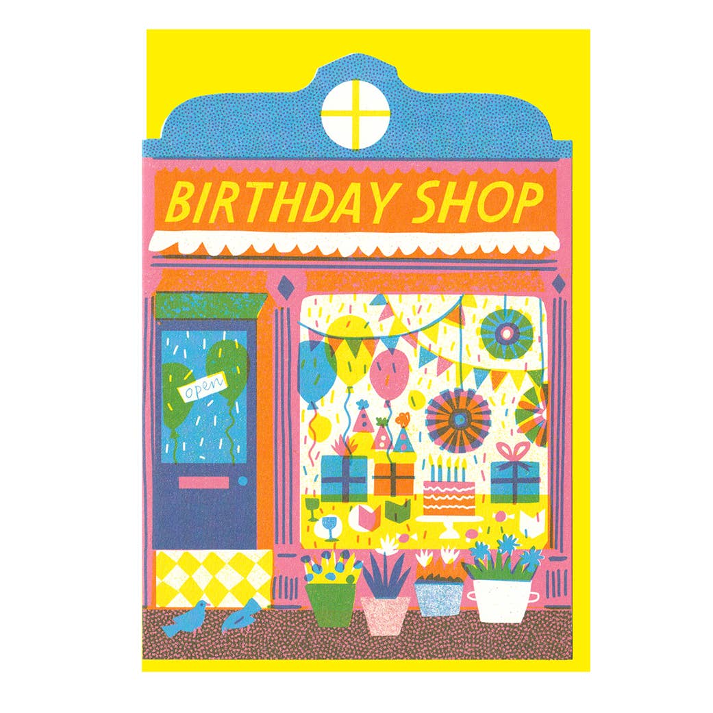 Birthday Shop Die Cut Card