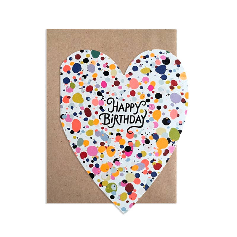 Speckle Heart Birthday Card