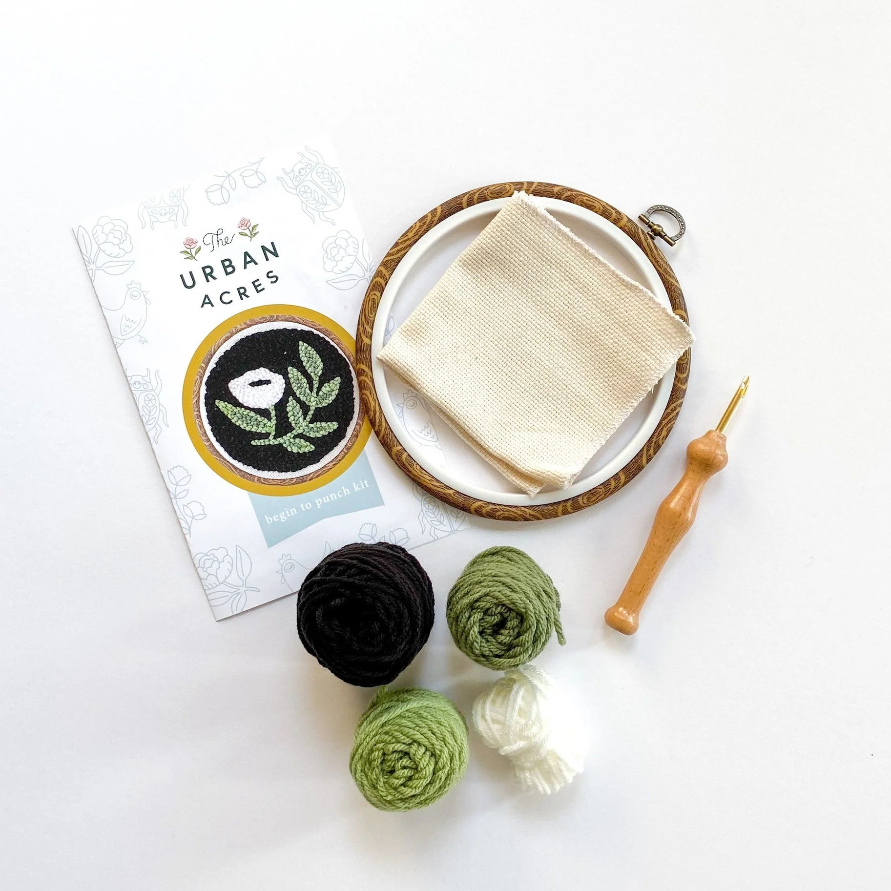 Black Floral Punch Needle Kit - Image 2