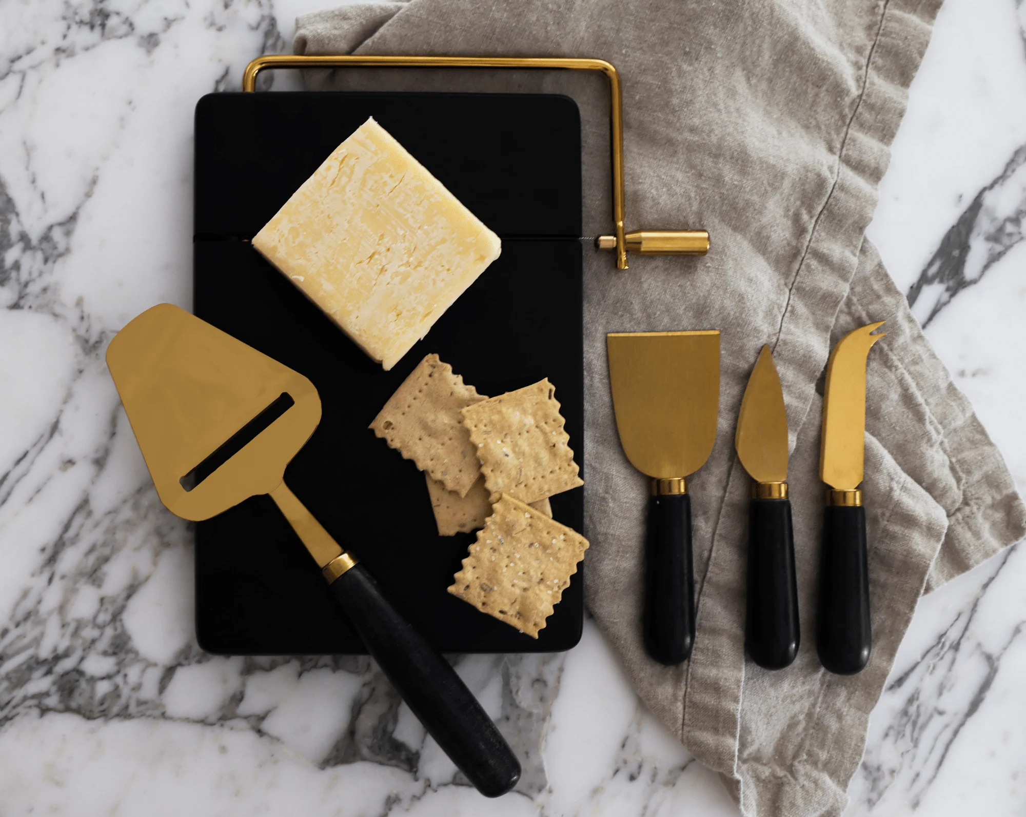 Black Marble Cheese Knife Gift Set - Image 4