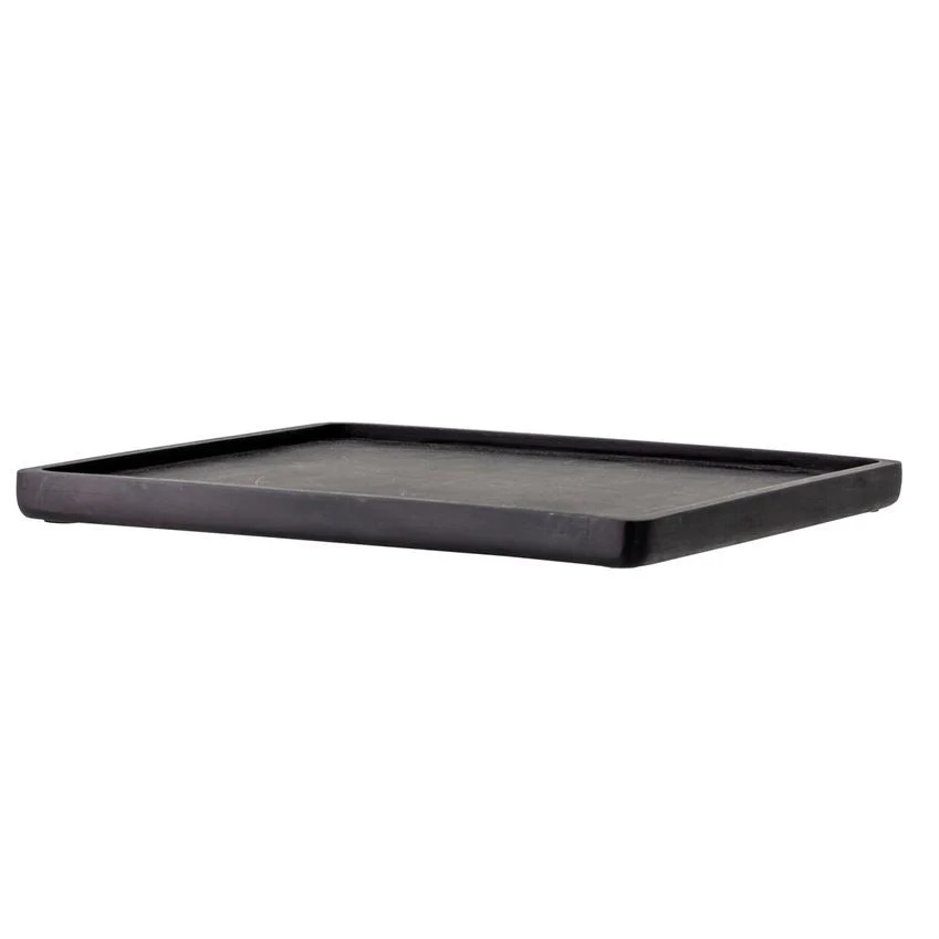 Black Square Acacia Tray - Image 2