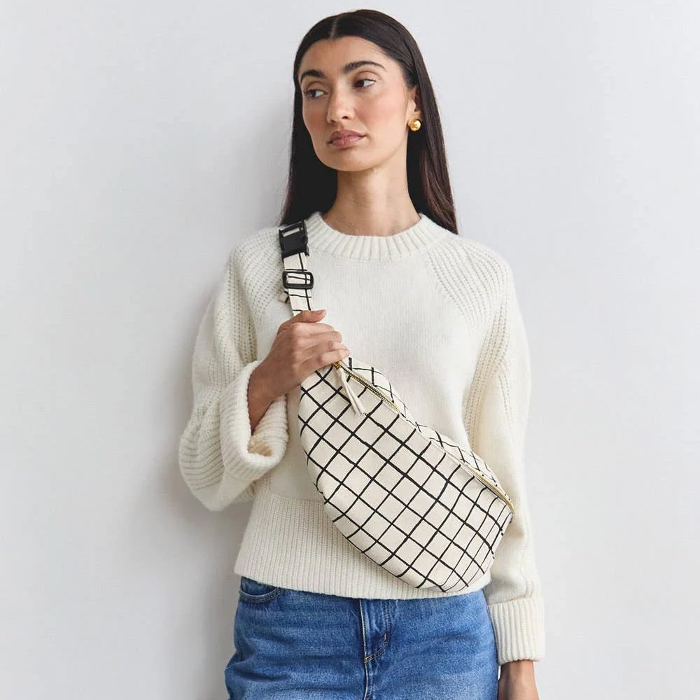 Block Print Grid Sling Bag - Image 5