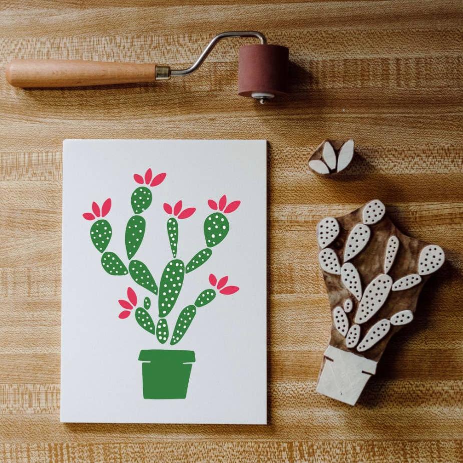 Blooming Cactus Wood Block Printing Kit - Image 4