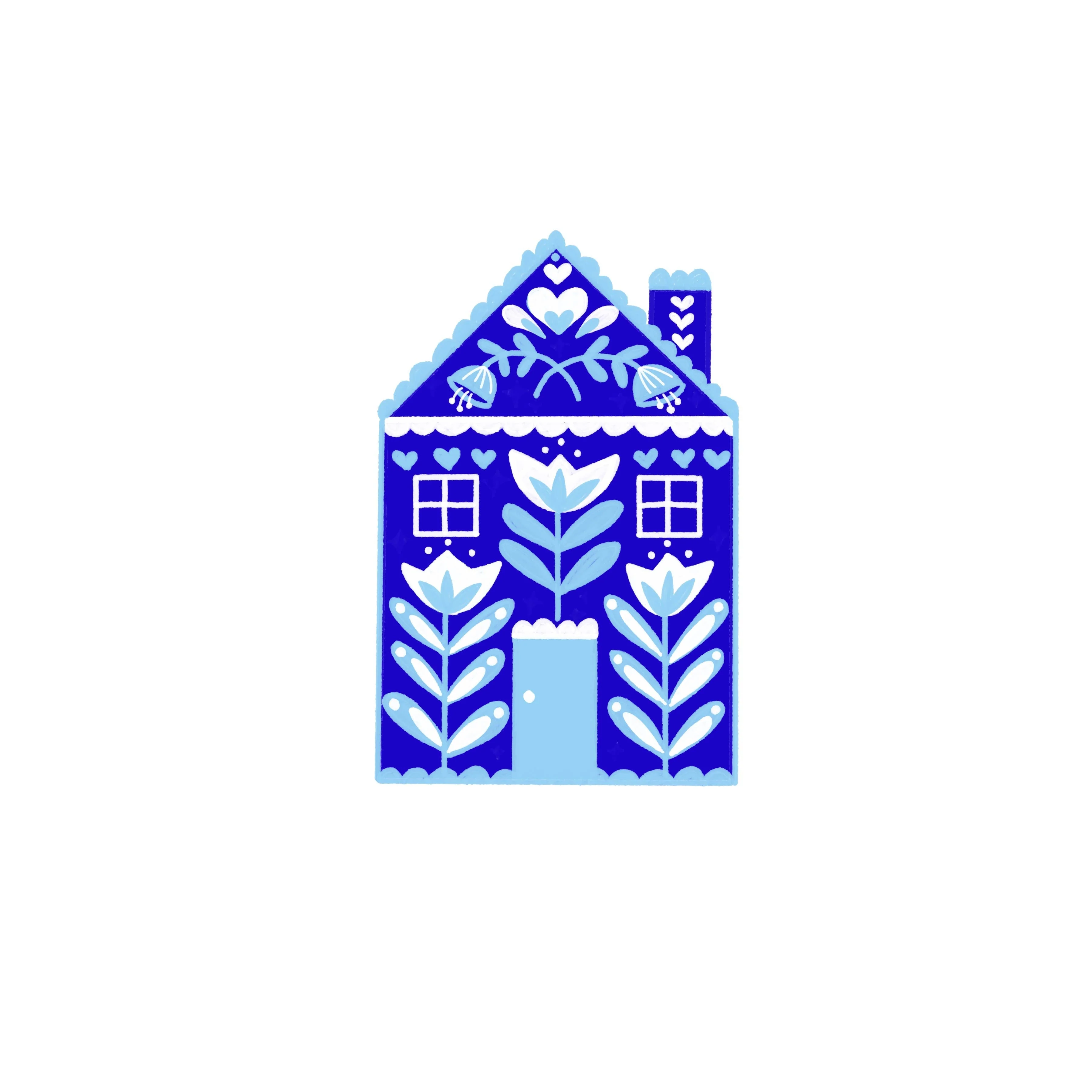 Blue House Sticker - Image 2
