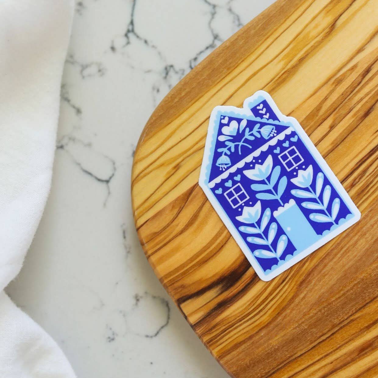 Blue House Sticker - Image 3