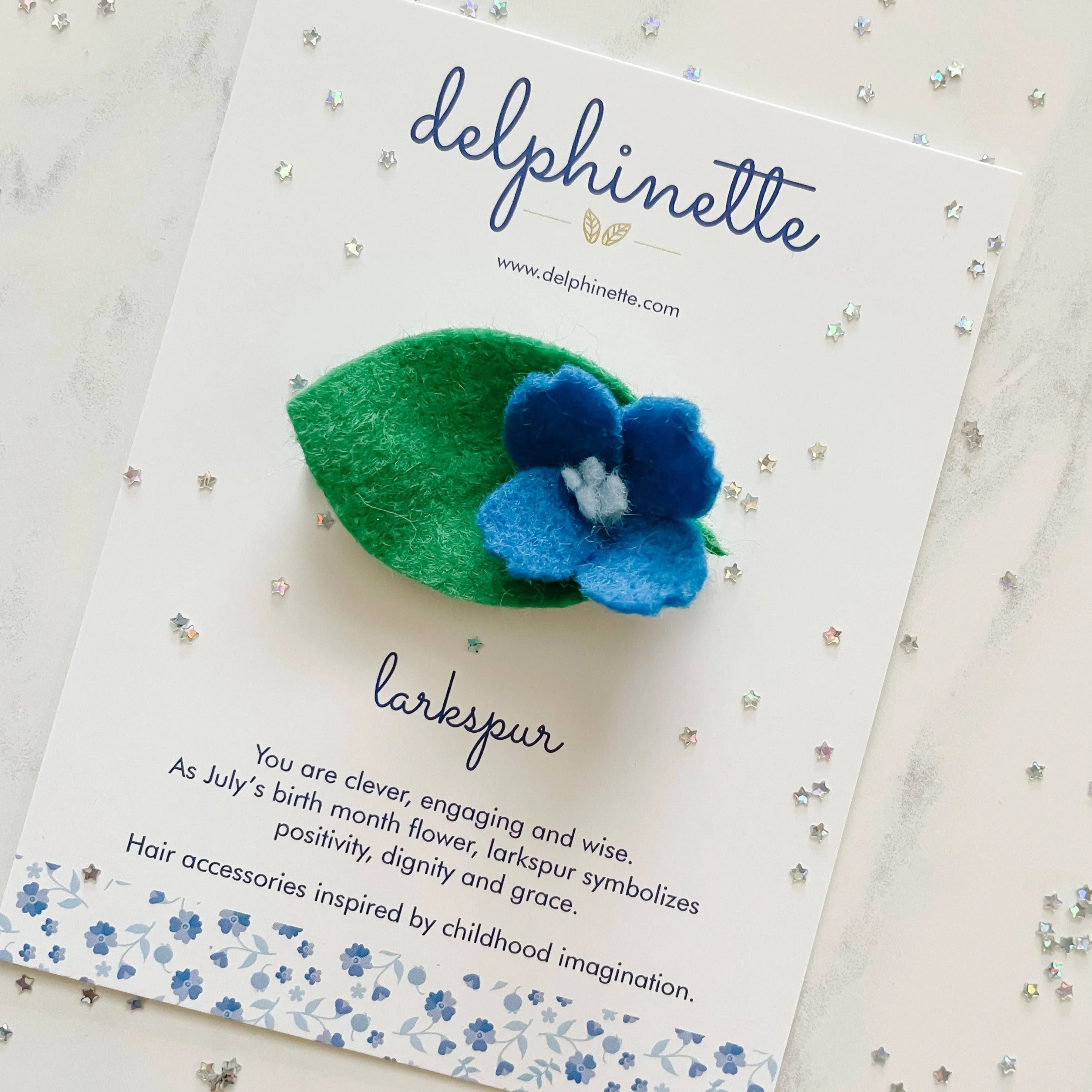 Blue Larkspur Hair Clip - Image 3