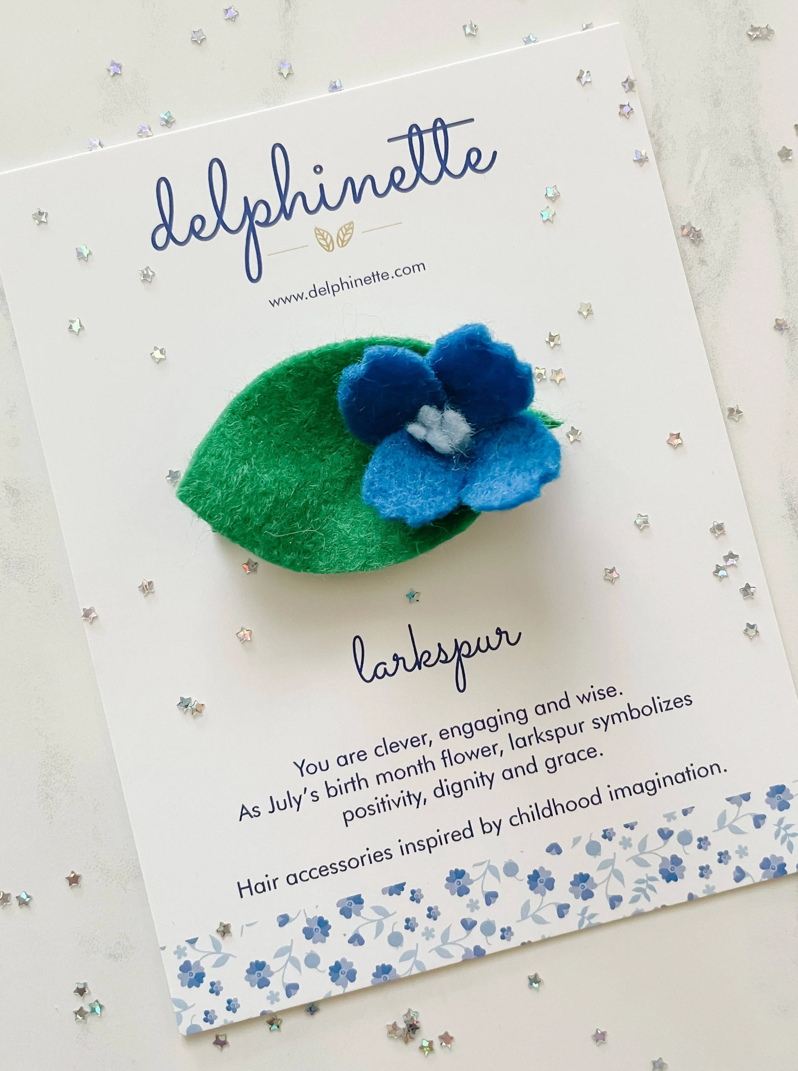 Blue Larkspur Hair Clip - Image 5